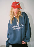 Sailing Club Sweatshirt Navy Princess Polly  Cropped 