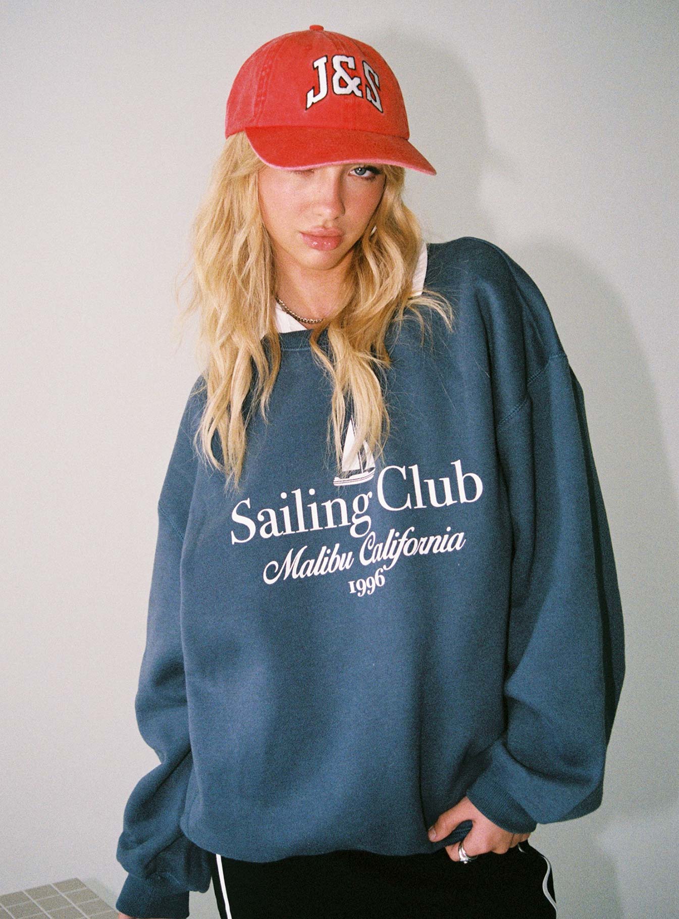 Sailing Club Sweatshirt Navy Princess Polly  Cropped 