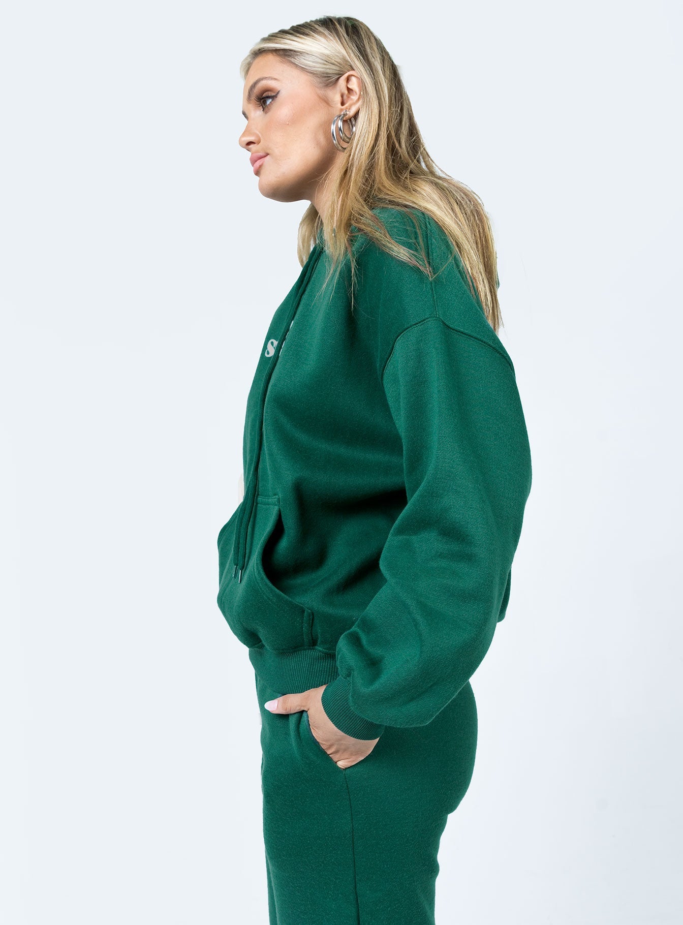 Oversized hoodie Graphic print  Drawstring hood Drop shoulder  Soft lining 