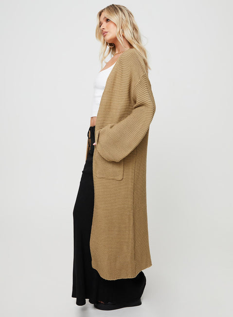 Longline cardigan Oversized fit, twin side pockets, drop shoulder