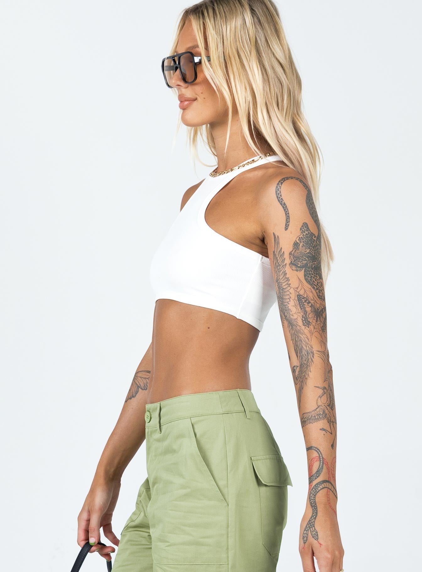 Kaysen Cropped Tank Top White