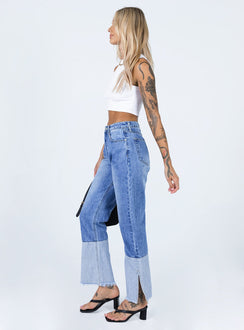 Rhode Straight Leg Spilt Hem Denim Jeans