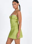 Princess Polly Sweetheart Neckline  Shilla Mini Dress Green