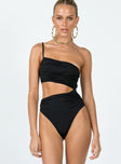 Bodysuit One-shoulder design  Adjustable shoulder strap  Invisible zip fastening at side  Ruched detail  Cut out waist  Cheeky cut bottom  Press clip fastening at base 