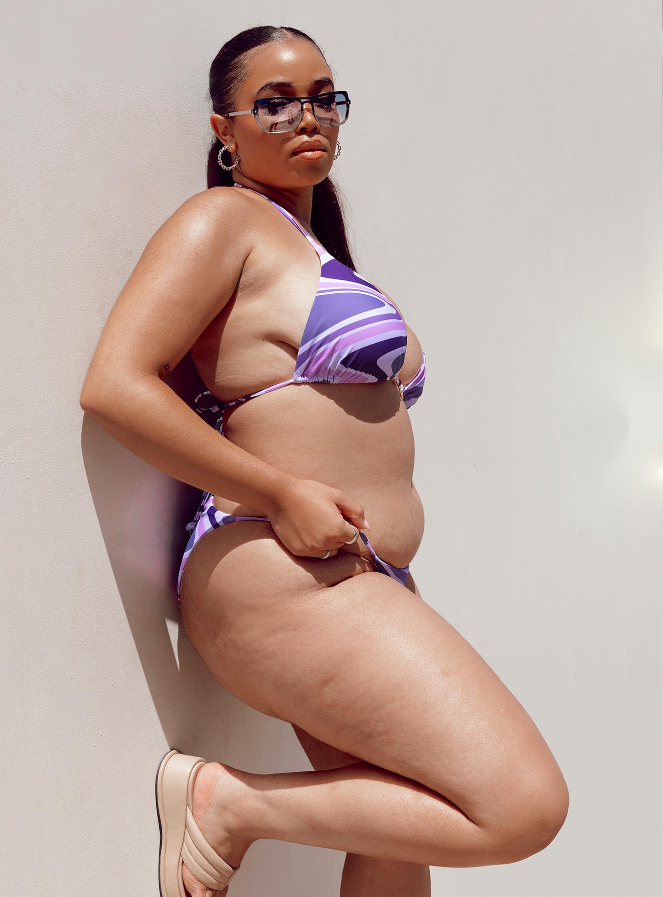 Smiley Bikini Bottoms Purple Curve