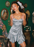 Princess Polly Sweetheart Neckline  Secret Admirer Mini Dress Blue