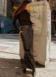 Giacini Faux Leather Maxi Skirt Black