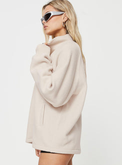 Labelle Quarter Zip Sweater Cream Princess Polly  regular 