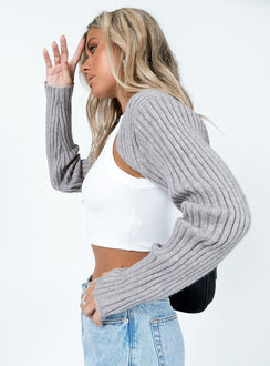 Grey bolero Knit material  Long sleeves 
