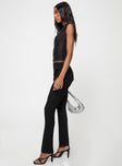 Low rise mesh pants Thin elasticated waistband, frill detail