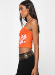 Cropped tank, slim fitting, graphic print Good stretch, unlined