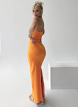 Princess Polly Sweetheart Neckline  Karyssa Rib Maxi Dress Orange