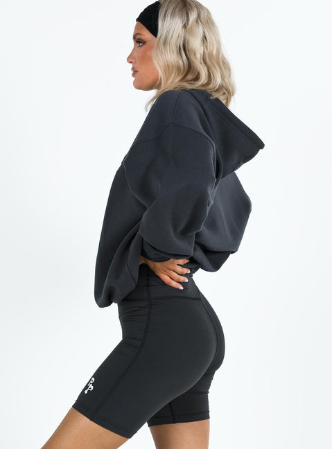 Bike shorts High waisted Elasticated waistband Graphic print Good stretch Unlined