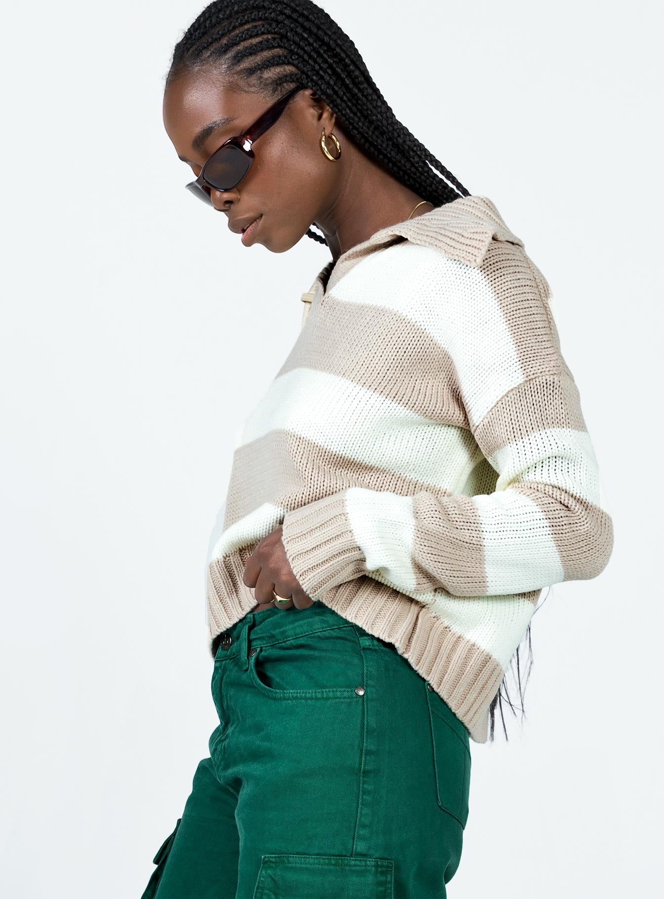 Hampton Sweater Beige Princess Polly  Cropped 