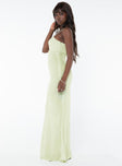 Maxi dress Adjustable shoulder straps, invisible zip fastening at side, cut out under bust Non-stretch, lined bust