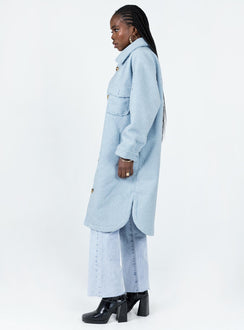 Oversized jacket Faux fur material  Classic collar Button front fastening  Twin hip pockets 