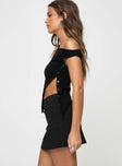 One shoulder top Silver-toned hardware, press clip button fastening at side, asymmetric hem