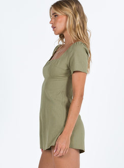 Romper Inner silicone strip at shoulders  Square neckline  Invisible zip fastening at back 