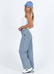Princess Polly Mid Rise  Tami Cargo Jeans Mid Wash Denim
