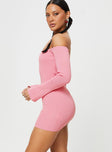 Parisa Long Sleeve Mini Dress Pink
