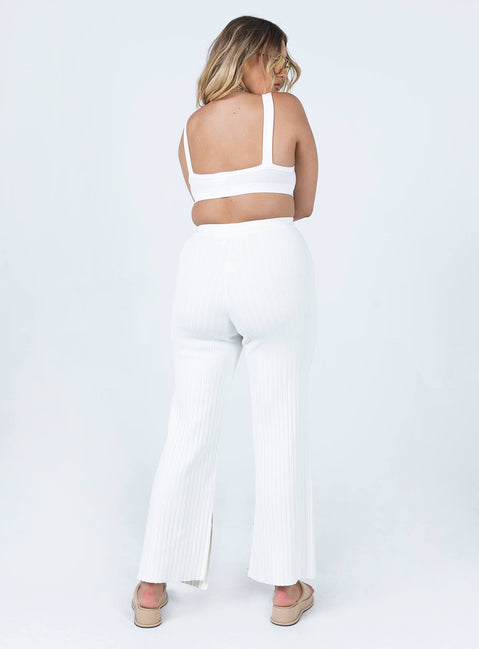 Allen Ribbed Pants White