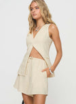 Days With You Linen Blend Vest Top Sand