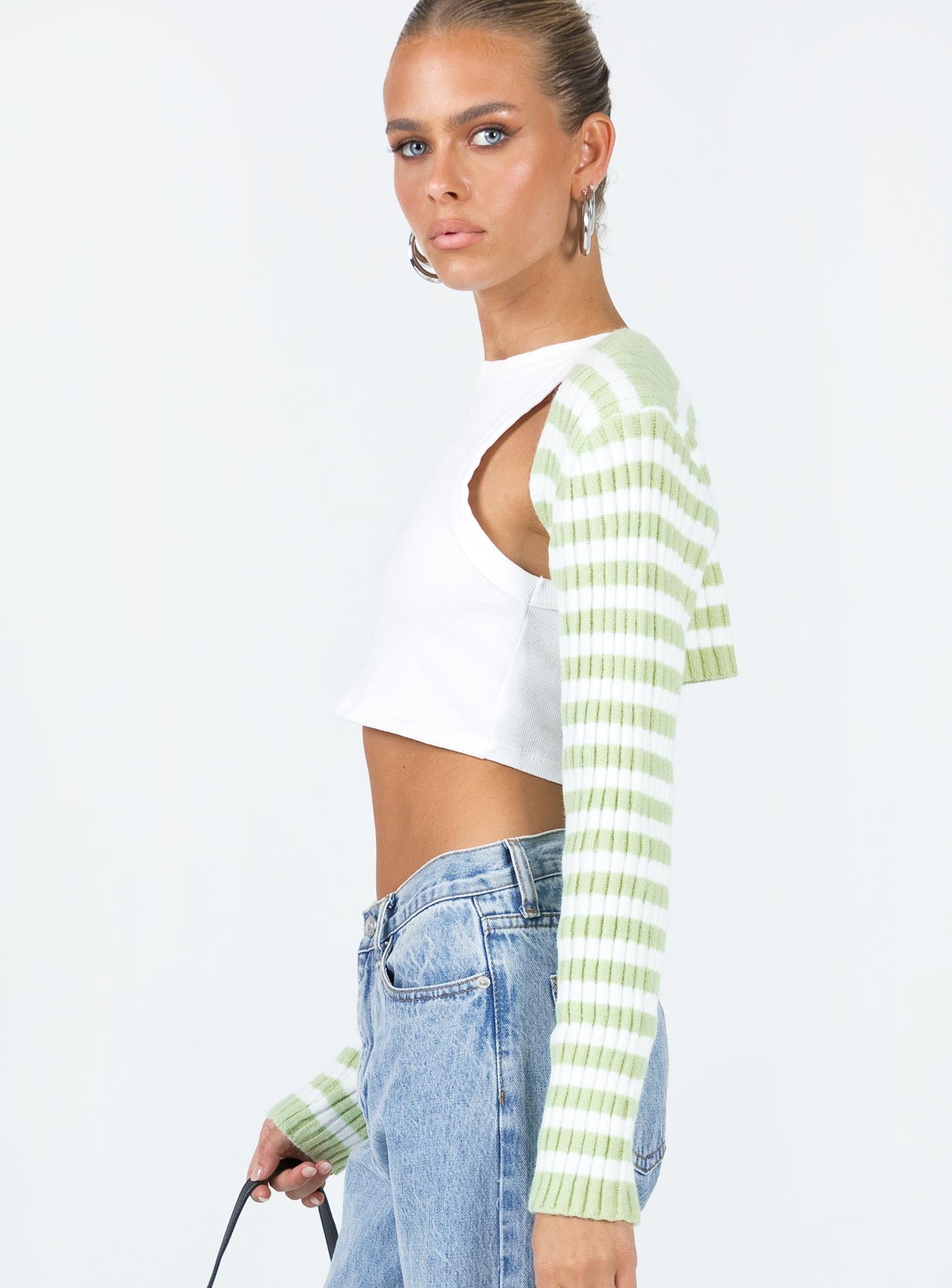 Bolero Knit material  Striped design Long sleeves 