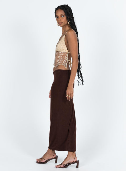 Lorne Maxi Skirt Brown