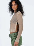 Sweater Knit material Sheer design Split hem at side