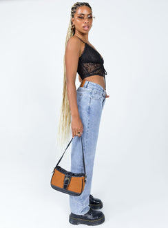 Princess Polly Mid Rise  Stunner Low Rise Light Wash Jeans Denim