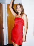 Princess Polly Square Neck  Allery Mini Dress Red Tall