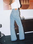 Princess Polly High Rise  Cabarita Lounge Denim Jeans Mid Wash Tall