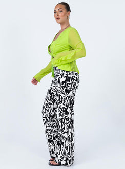 Princess Polly   Motel Zoven Trouser Wrapped Gothic Black / White