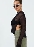 Indianna Sweater Black Princess Polly  Cropped 