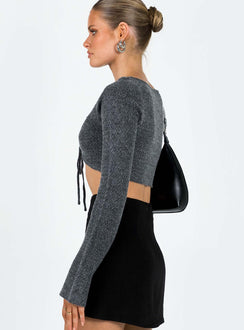 Bolero Knit material V neckline Tie fastening at bust Flared sleeve  Good stretch Unlined 