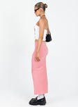 Pink maxi skirt Textured knit material Good stretch Unlined
