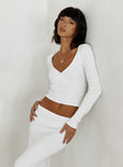 Long sleeve v-neck top Good stretch, unlined 