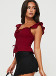 Crop top Lace trim, cap sleeve, sweetheart neckline, invisible zip fastening at side, shirred band at back