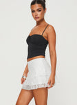 Crawford Lace Mini Skirt White