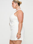 Evry Linen Blend Mini Skirt White Curve