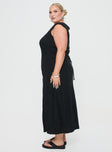 Princess Polly Curve  Linen maxi dress Fixed shoulder straps, square neckline, button fastening at bust, waist tie at back, invisible zip fastening down side Non-stretch material, fully lined  Princess Polly Lower Impact