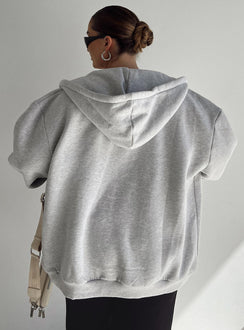 Florida Zip Up Sweatshirt Grey Curve Princess Polly  long 