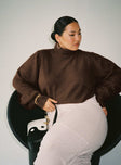 Sweater, brown, relaxed fit, High neckline Soft knit material Cropped fit Balloon style sleeves