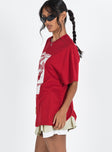 Tickets Oversized Tee Red