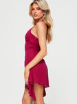 Princess Polly Scoop Neck  Riven Mini Dress Red