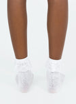 Socks Floral design Lace frill detail at cuff Good stretch