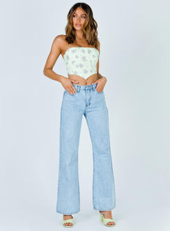 Ivy Bustier Yellow Floral