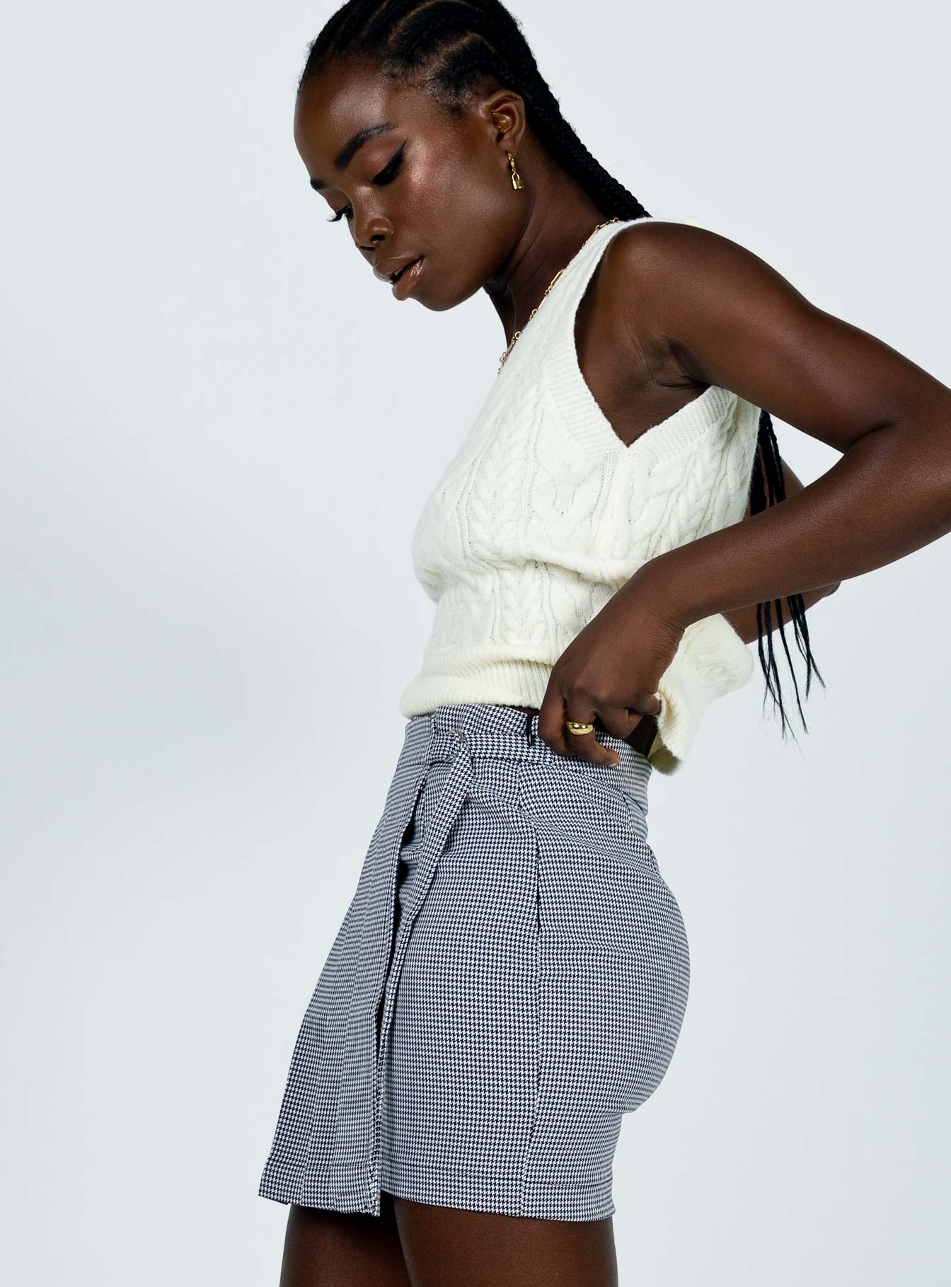 St Trinians Mini Skirt Black / White