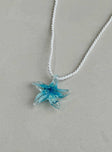 Necklace Twisted fabric chain Large glass pendant - wear with care Lobster clasp fastening