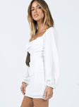 Lillie Long Sleeve Mini Dress White